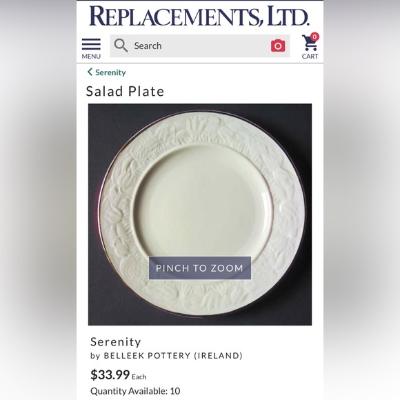 Serenity Side Plate 
by BELLEEK POTTERY (IRELAND)$8.00 each  have 2 - Picture 4 of 4